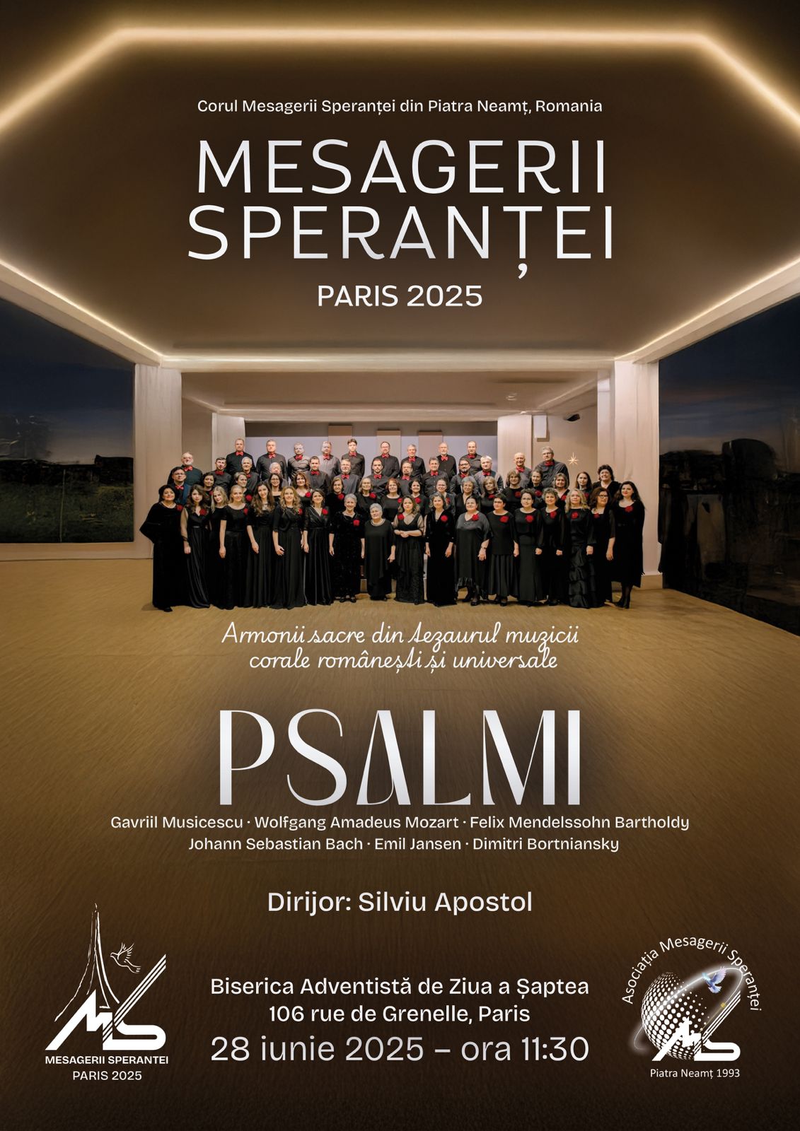 anunt concert paris 2025 muzica sacra asociatia mesagerii sperantei piatra neamt - romana